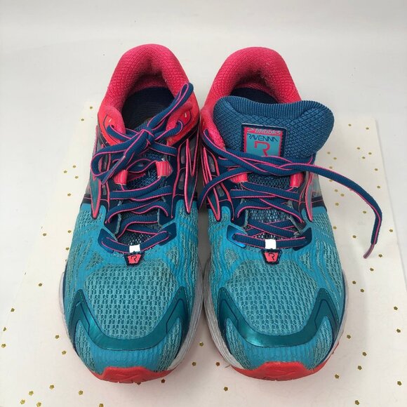 Brooks Ravenna Aqua Hot Pink Running Shoe Sneaker - Picture 1 of 8